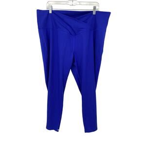 NWT DSG Performance High Rise 7/8 Tight Leggings Womens 2X Blue Crossover Waist